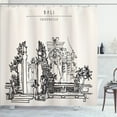 thumbnail image 1 of Ambesonne Bali Shower Curtain, Indonesia Galugan Building, 69"Wx75"L, Ivory and Black, 1 of 4