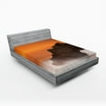 thumbnail image 1 of Ambesonne Balinese Fitted Sheet, Exotic Sunset, Queen Size, Orange Brown, 1 of 3