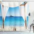 thumbnail image 1 of Ambesonne Balinese Shower Curtain, Honeymoon Themed Spa, 69"Wx70"L, Blue White, 1 of 5