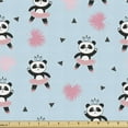 thumbnail image 1 of Ambesonne Ballerina Fabric by the Yard Upholstery, Panda Ballerina in Dress, 10 Yards, Pale Blue Charcoal Grey, 1 of 1