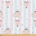 thumbnail image 1 of Ambesonne Ballerina Fabric by the Yard Upholstery, Simple Woman Characters, 5 Yards, Pale Pink Pale Blue, 1 of 1