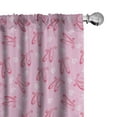 thumbnail image 1 of Ambesonne Ballet 4-Panel Curtains, Pointe Shoes with Flowers, 56"x63", Pink Pale Pink and White, 1 of 1