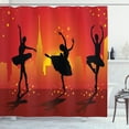 thumbnail image 1 of Ambesonne Ballet Shower Curtain, Dancers with Stars Cityscape, 69"Wx75"L, Orange Vermilion Black, 1 of 3