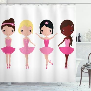 Ambesonne Ballet Shower Curtain, Little Girls in Costumes, 69"Wx70"L, Multicolor