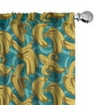 thumbnail image 1 of Ambesonne Banana Window Curtains, Retro Style Hawaiian Farm, Each 28" W x 84" L, Mustard Pale Blue Fawn, 1 of 5