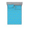 thumbnail image 1 of Ambesonne Banana Fitted Sheet & Pillow Sham Set, Fruits Falling from the Sky, Full, Yellow and Blue, 1 of 2
