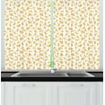 thumbnail image 1 of Ambesonne Banana Kitchen Curtains, Summer Time Fruits Pattern, 55"x45", Earth Yellow White, 1 of 3