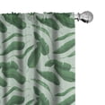 thumbnail image 1 of Ambesonne Banana Leaf Curtains, Cartoon Leafage, Pair of 28"x95", Forest Green, 1 of 5