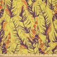 thumbnail image 1 of Ambesonne Banana Leaf Fabric by the Yard Microfiber, Modern Tropical Design, 1 Yard, Mustard Eggplant and Orange, 1 of 2