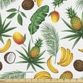 thumbnail image 1 of Ambesonne Banana Leaf Fabric by the Yard Upholstery, Coconut Pineapple, 3 Yards, Multicolor, 1 of 4