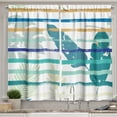 thumbnail image 1 of Ambesonne Banana Leaf Kitchen Curtains, Sailor Stripes Leaves, 55"x24", Almond Teal and Pale Green, 1 of 1