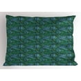 thumbnail image 1 of Ambesonne Banana Leaf Pillow Sham, Tropical Foliage, 36" X 20", Jade Green Pale Blue, 1 of 2