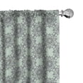 thumbnail image 1 of Ambesonne Baroque Window Curtains, Rococo Floral Motif Pattern, Each 28" W x 95" L, Mauve Taupe and Mint Green, 1 of 5