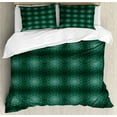 thumbnail image 1 of Ambesonne Baroque Duvet Cover Set, Dark Monochrome Pattern, King, Hunter Green Mint Green, 1 of 6
