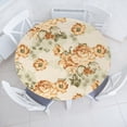 thumbnail image 1 of Ambesonne Baroque Floral Fitted Round Tablecloth, Leafy Blooming Rose, 36"- 40" Diameter, Reseda Green Dark Peach, 1 of 5