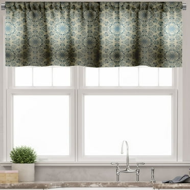 Ambesonne Baroque Window Valance, Vintage Ornate and Eastern, 54" X 18", Sepia Dark Tan