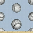 thumbnail image 1 of Ambesonne Baseball Fabric by the Yard Upholstery, Sketchy Balls Drawings, 2 Yards, Pale Sky Blue and Grey, 1 of 5