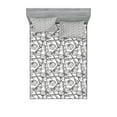 thumbnail image 1 of Ambesonne Baseball Fitted Sheet & Pillow Sham Set, Sketch Style Glove Bat, Calking, Black White, 1 of 2