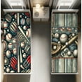 thumbnail image 1 of Ambesonne Baseball Fitted Sheet Set 2 Pack All-Round Elastic, American Glvoes Bats Print, King Size, Red Laurel Green Cocoa, 1 of 3