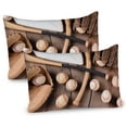 thumbnail image 1 of Ambesonne Baseball Pillow Sham 2 Pack, Rustic Style Sports Themed, 26"x20", Brown and Pale Brown, 1 of 1