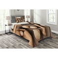 thumbnail image 1 of Ambesonne Baseball Quilted Coverlet 2 Pcs, Rustic Style Sports Themed, Twin Size, Brown and Pale Brown, 1 of 3