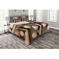 thumbnail image 1 of Ambesonne Baseball Quilted Bedspread Set 3 Pcs, Rustic Style Sports Themed, King Size, Brown and Pale Brown, 1 of 3