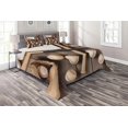 thumbnail image 1 of Ambesonne Baseball Quilted Coverlet 3 Pcs, Rustic Style Sports Themed, Queen Size, Brown and Pale Brown, 1 of 2