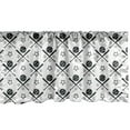 thumbnail image 1 of Ambesonne Baseball Window Valance, Stars Bats Balls Design, 54" X 12", Charcoal Grey and White, 1 of 3