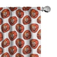 thumbnail image 1 of Ambesonne Basketball Curtains, Happy Emoticon Balls, Pair of 28"x84", Orange Black White, 1 of 5