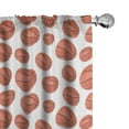 thumbnail image 1 of Ambesonne Basketball Curtains, Realistic Style Ball, Pair of 28"x95", Pale Cinnamon White, 1 of 5
