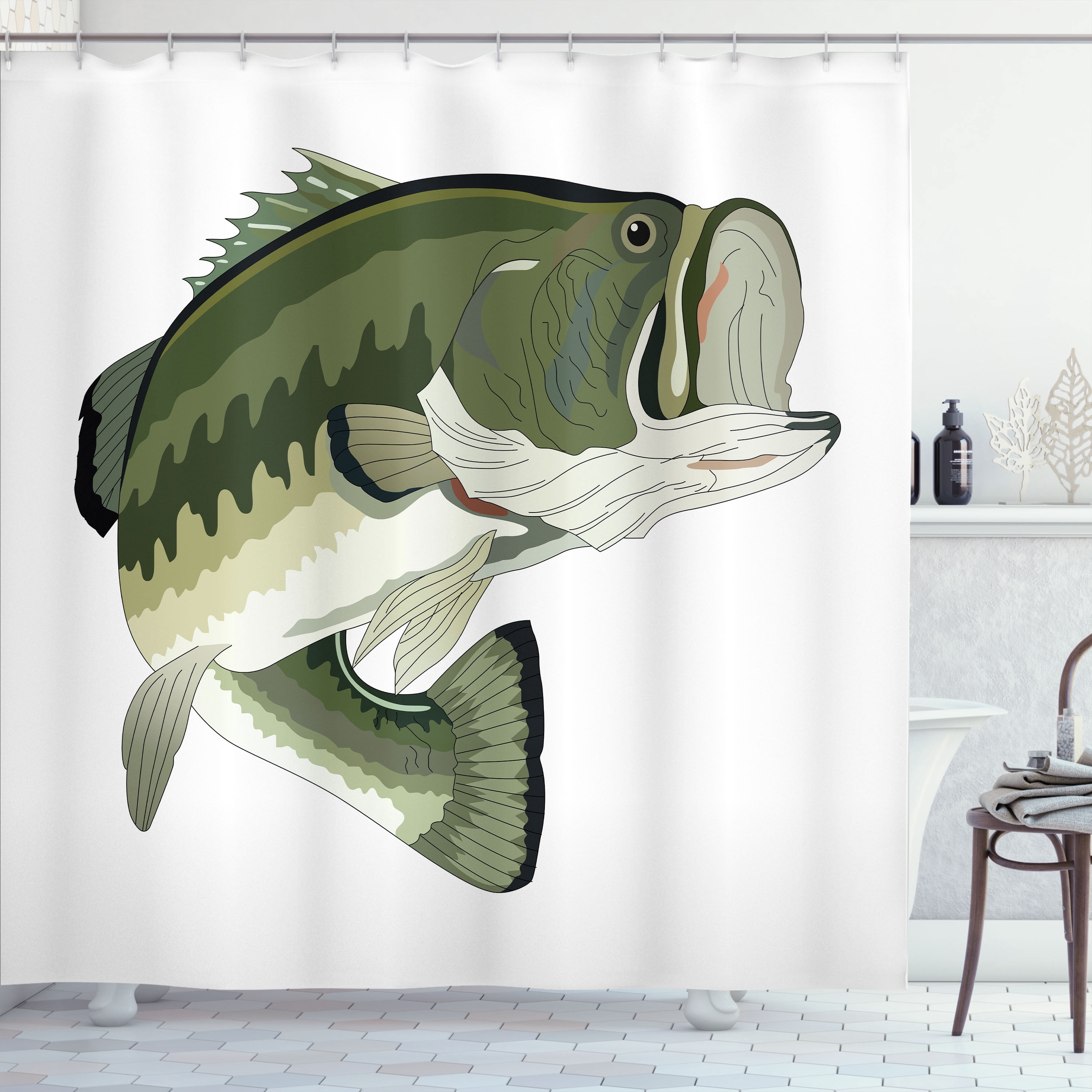 Big Bass Patrol Shower Curtain NCU0DQQ0403