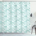 thumbnail image 1 of Ambesonne Bass Shower Curtain, Sketchy Fish Breeds Pattern, 69"Wx70"L, Dark Seafoam Aqua, 1 of 1