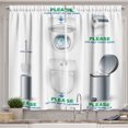 thumbnail image 1 of Ambesonne Bathroom Rules Kitchen Curtains, Please Keep Clean, 55"x45", Sea Green Sea Blue, 1 of 3