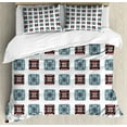 thumbnail image 1 of Ambesonne Batik Duvet Cover Set, Aztec Ethnic Squares Minimal, 2-Calking, Multicolor, 1 of 7