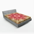 thumbnail image 1 of Ambesonne Batik Fitted Sheet, Batik Hippie Red Brown, Full Size, Red Brown, 1 of 2