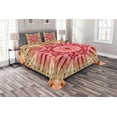 thumbnail image 1 of Ambesonne Batik Quilted Bedspread Set 3 Pcs, Batik Hippie Red Brown, Queen Size, Red Brown, 1 of 3
