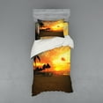 thumbnail image 1 of Ambesonne Beach Bedding Set 3 Pcs, Romantic Sunset Scenery, Twin XL, Orange Yellow, 1 of 2