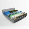 thumbnail image 1 of Ambesonne Beach Fitted Sheet, Caribbean Tropical Coast, Queen Size, Multicolor, 1 of 2