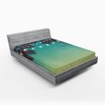 thumbnail image 1 of Ambesonne Beach Fitted Sheet, Night Time Sunset Palms, Full Size, Multicolor, 1 of 3