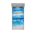 thumbnail image 1 of Ambesonne Beach Fitted Sheet & Pillow Sham Set, Cloudy Sky in Sea Summer, Twin, Sand Brown Blue, 1 of 2