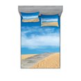 thumbnail image 1 of Ambesonne Beach Fitted Sheet & Pillow Sham Set, Path over Golden Sand, Queen, Cream Blue, 1 of 2