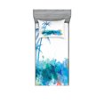 thumbnail image 1 of Ambesonne Beach Fitted Sheet & Pillow Sham Set, Seashells Blue Palm Art, Twinxl, Blue White, 1 of 2