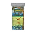 thumbnail image 1 of Ambesonne Beach Fitted Sheet & Pillow Sham Set, Trees in Tropical Land, Twin, Multicolor, 1 of 2