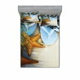 thumbnail image 1 of Ambesonne Beach Fitted Sheet & Pillow Sham Set, Tropical Beach Seashell, Full, Multicolor, 1 of 3