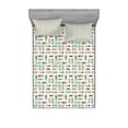 thumbnail image 1 of Ambesonne Beach Fitted Sheet & Pillow Sham Set, Women Striped Towels Summer, Queen, Multicolor, 1 of 2