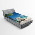 thumbnail image 1 of Ambesonne Beach Fitted Sheet, Relaxing Panorama Sea, Twin XL Size, Green Blue, 1 of 3