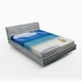 thumbnail image 1 of Ambesonne Beach Fitted Sheet, Summer Season Vibes Sea, Full Size, White Cream Blue, 1 of 2