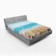 thumbnail image 1 of Ambesonne Beach Fitted Sheet, Sunshine Maldives Deck, Queen Size, Pale Brown Beige, 1 of 3