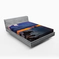 thumbnail image 1 of Ambesonne Beach Fitted Sheet, Tropic Seashore Sunset, Full Size, Multicolor, 1 of 3