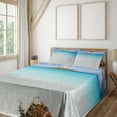 thumbnail image 1 of Ambesonne Beach Fitted & Top Sheet Set with Shams, Carribean Ocean Island, Cream Turquoise, 1 of 4